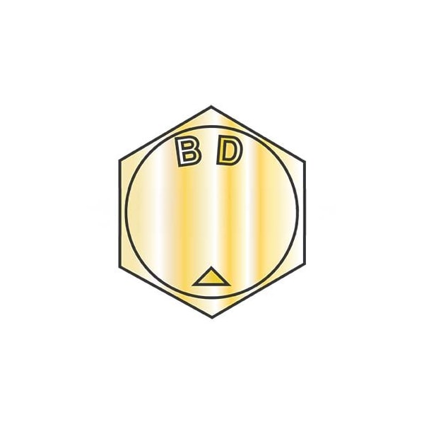 Grade BD, 1-1/4"-7 Hex Head Cap Screw, Zinc Yellow Steel, 2-1/2 in L